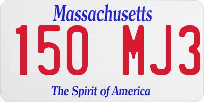 MA license plate 150MJ3