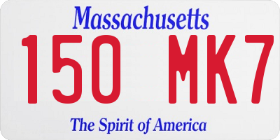 MA license plate 150MK7