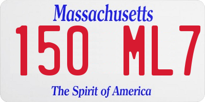 MA license plate 150ML7