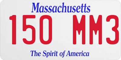 MA license plate 150MM3