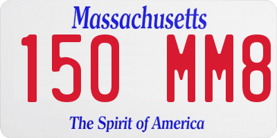 MA license plate 150MM8