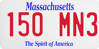 MA license plate 150MN3