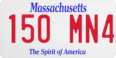 MA license plate 150MN4