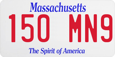 MA license plate 150MN9