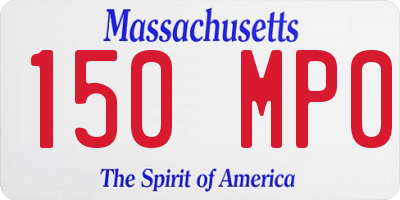 MA license plate 150MP0