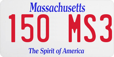 MA license plate 150MS3