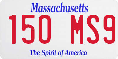 MA license plate 150MS9