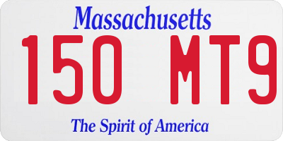 MA license plate 150MT9