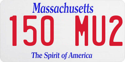 MA license plate 150MU2