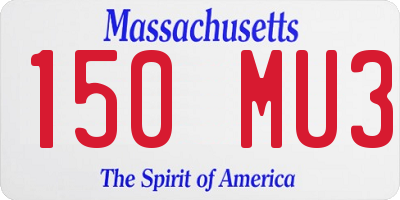MA license plate 150MU3