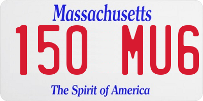 MA license plate 150MU6