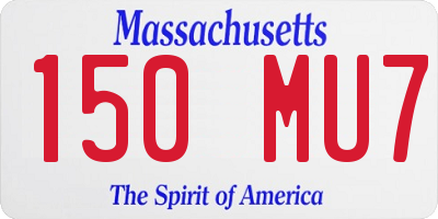 MA license plate 150MU7