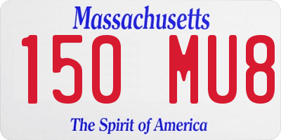 MA license plate 150MU8