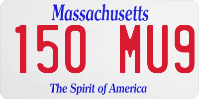 MA license plate 150MU9