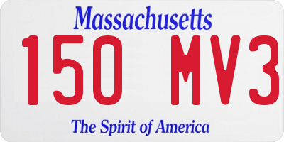 MA license plate 150MV3
