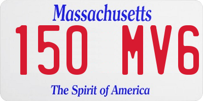 MA license plate 150MV6