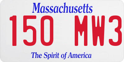 MA license plate 150MW3