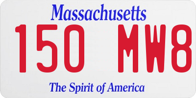 MA license plate 150MW8