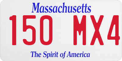 MA license plate 150MX4