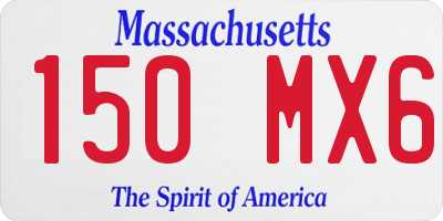 MA license plate 150MX6