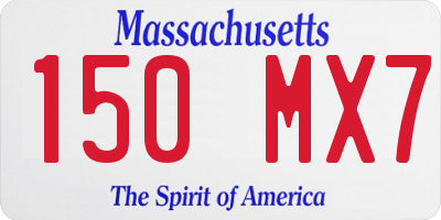 MA license plate 150MX7