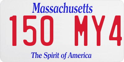 MA license plate 150MY4