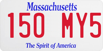 MA license plate 150MY5