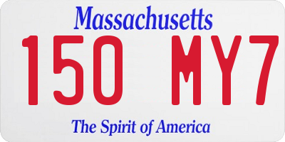 MA license plate 150MY7