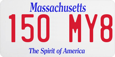 MA license plate 150MY8