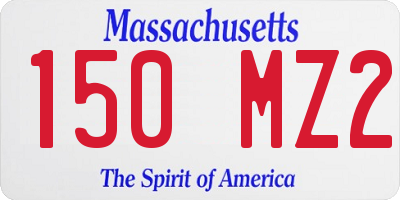 MA license plate 150MZ2