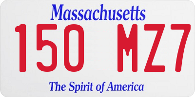 MA license plate 150MZ7
