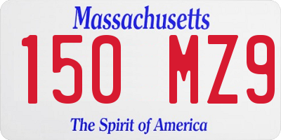 MA license plate 150MZ9