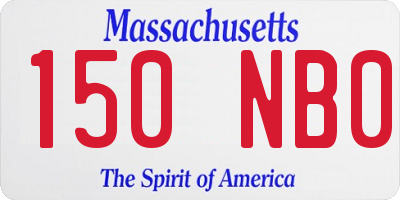 MA license plate 150NB0