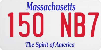 MA license plate 150NB7