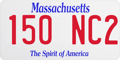 MA license plate 150NC2