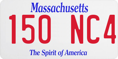 MA license plate 150NC4