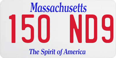 MA license plate 150ND9
