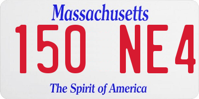 MA license plate 150NE4
