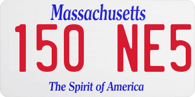 MA license plate 150NE5