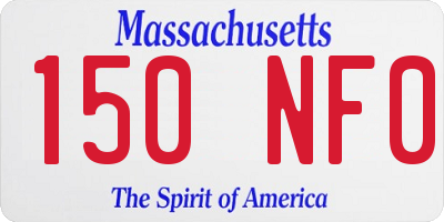 MA license plate 150NF0