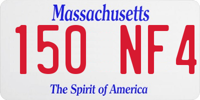MA license plate 150NF4