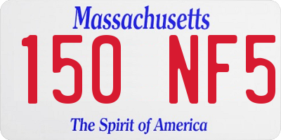 MA license plate 150NF5
