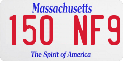 MA license plate 150NF9
