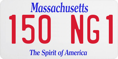 MA license plate 150NG1