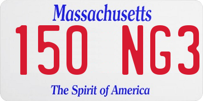 MA license plate 150NG3
