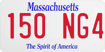 MA license plate 150NG4
