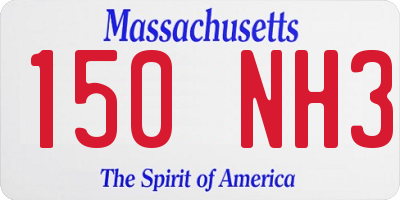 MA license plate 150NH3