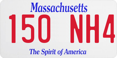 MA license plate 150NH4