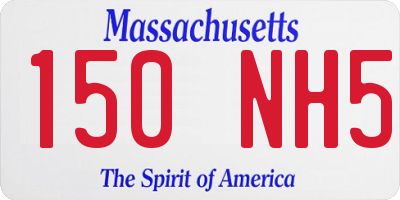 MA license plate 150NH5