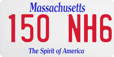 MA license plate 150NH6